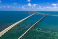 Key west island florida highway and bridges over the sea aerial view Royalty Free Stock Photo