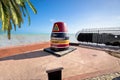 The Key West marker the southernmost point on the continental USA and distance to Cuba