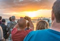 KEY WEST, USA - JANUARY 2016: People awaits sunset at Mallory Sq