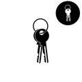 Key - white vector icon