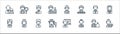 Key workers line icons. linear set. quality vector line set such as midwife, doctor, firefighter, police officer, priest, postman