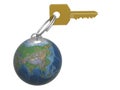 Key from the world. Royalty Free Stock Photo