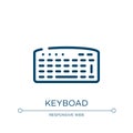 Keyboad icon. Linear vector illustration from hardware computer collection. Outline keyboad icon vector. Thin line symbol for use