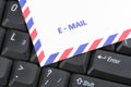 Keyboard and air mail envelop Royalty Free Stock Photo