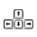 Keyboard arrow cursor keys buttons 3D