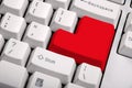 Keyboard with a big red button Royalty Free Stock Photo