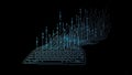 Futuristic Flowing Binary Code Emerging from Keyboard Concept Illustration, Generative AI Royalty Free Stock Photo