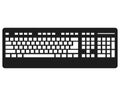 Keyboard black vector icon isolated on white background.