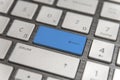 Keyboard with blue blank Enter button modern pc text communication Royalty Free Stock Photo