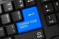 Keyboard with Blue Key - Change Your Vision. 3D. Royalty Free Stock Photo
