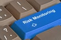 blue key for risk monitoring Royalty Free Stock Photo