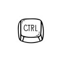 Keyboard Button, Vector illustration of Ctrl isolated Royalty Free Stock Photo