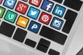 Keyboard buttons with social media icons