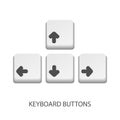 Keyboard Buttons Up Left Down Right - Vector Illustrations Isolated On White Background