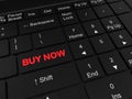 Keyboard with a buy now button red button Royalty Free Stock Photo