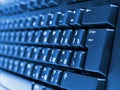 Keyboard closeup, blue tone Royalty Free Stock Photo