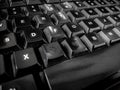 keyboard close-up with two key caps vanished letter Royalty Free Stock Photo