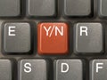 Keyboard (closeup) with Y/N key - choice Royalty Free Stock Photo