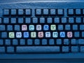 Keyboard colored buttons with words Merry Christmas Royalty Free Stock Photo