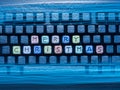 Keyboard colored buttons with words Merry Christmas Royalty Free Stock Photo