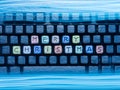 Keyboard colored keys with words Merry Christmas Royalty Free Stock Photo