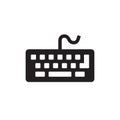 Keyboard of computer - black icon on white background vector illustration for website, mobile application, presentation, infograph Royalty Free Stock Photo