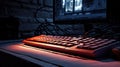 keyboard computer dark room Royalty Free Stock Photo