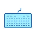 Keyboard for Computer Line Icon. PC Peripheral Equipment Linear Pictogram. Desktop Keypad, Typing Text Input Device Tool