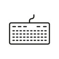 Keyboard for Computer Line Icon. PC Peripheral Equipment Linear Pictogram. Desktop Keypad, Typing Text Input Device Tool