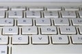 Keyboard on a dirty white laptop Royalty Free Stock Photo