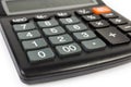 Keyboard of electronic desk calculator close-up in selective focus Royalty Free Stock Photo