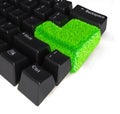 Keyboard with enter button in green grass Royalty Free Stock Photo