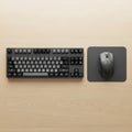 Keyboard features a compact layout with gray accents on several Royalty Free Stock Photo