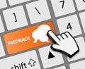 Keyboard feedback button with mouse hand cursor Royalty Free Stock Photo