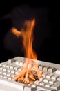 Keyboard on fire Royalty Free Stock Photo