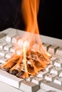 Keyboard on fire Royalty Free Stock Photo
