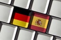 Keyboard German Germany Spanish Spain flag online language learning translation