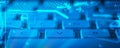 Keyboard with glowing cloud technology icons Royalty Free Stock Photo