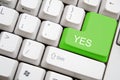 Keyboard with green YES button Royalty Free Stock Photo