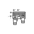 Keyboard hands icon. Element of copywriting icon