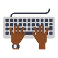 Keyboard hands vector Royalty Free Stock Photo