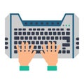 Keyboard hands vector Royalty Free Stock Photo