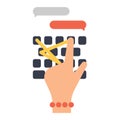 Keyboard hands vector Royalty Free Stock Photo