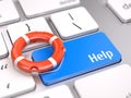 Keyboard with Help button and Lifebuoy Royalty Free Stock Photo