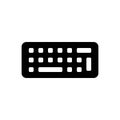 Black solid icon for Keyboard, alphabet and computer Royalty Free Stock Photo