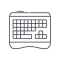 Keyboard icon, linear isolated illustration, thin line vector, web design sign, outline concept symbol with editable Royalty Free Stock Photo