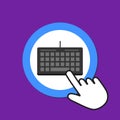 Keyboard icon. Manual input concept. Hand Mouse Cursor Clicks the Button