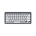 Keyboard Illustration in Dark Grey isolated on White Computer peripheral keys for typing communication symbol drawing Royalty Free Stock Photo