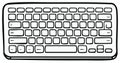 Keyboard Illustration: Modern Computer Accessory, Black and White Outline, Technology Device Royalty Free Stock Photo