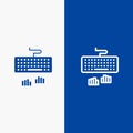 Keyboard, Interface, Type, Typing Line and Glyph Solid icon Blue banner Royalty Free Stock Photo